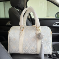 Sac à main en tissu brodé imprimé grande capacité style Boston, sac oreiller de luxe écologique avec pompon, motif bohème alligator fruit