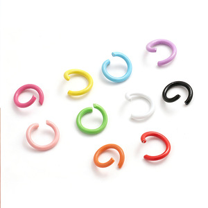 Anneau ouvert coloré en fer peint à la four, 8 mm, épaisseur 1,2 mm, pour la fabrication de bijoux et accessoires - Product Image 2