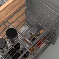 Organizador de Armário Moderno Personalizado com Gavetas Retráteis em Aço Inoxidável Cromado à Prova de Vazamentos para Cozinha