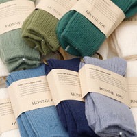 Chaussettes en laine à motif rayé en tricot, bleu cerf Klein, pour fille, collection Hiver 2026