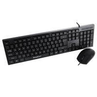 Clavier antimicrobien noir à micro interrupteur haute résistance et ensemble de souris sanitaire pour votre espace de travail Design ergonomique Forme élégante