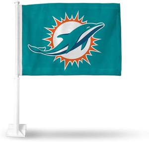 Bandiera per Auto dei Miami Dolphins, 100% Poliestere, Stampa Digitale, Vendita all'Ingrosso - Product Image 1