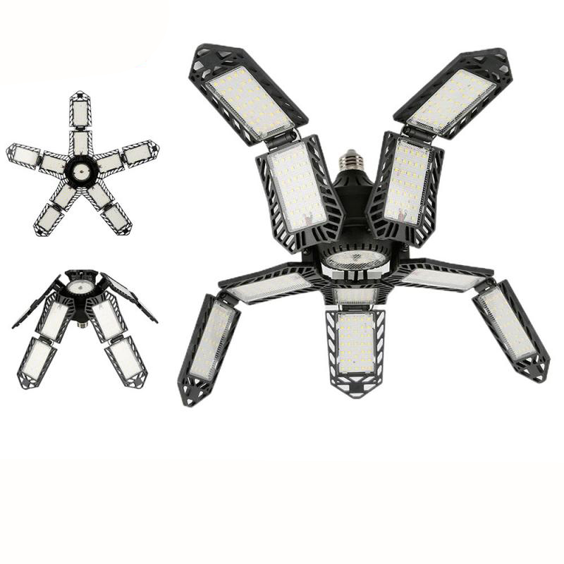 Деформируемый потолочный светильник, складной светильник с лопастями вентилятора для склада, деформационный светильник для мастерской, светодиодный гаражный светильник 180 Вт