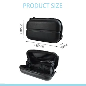 Custom Logo EVA Bag Black Leather Waterproof EVA Cosmetic Bag Portable Hard Shell EVA Cosmetic Storage Case With Handle