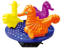 Manège pour enfants en promotion avec formes d'animaux, sièges en métal et plastique pour écoles et aires de jeux extérieures