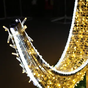 فوانيس زينة هلال رمضان LED، إضاءة صفراء لتزيين الحدائق الخارجية، مصابيح زينة هلالية LED - Product Image 3