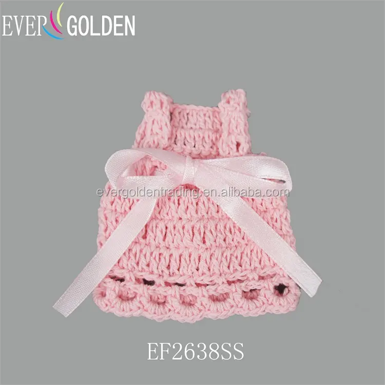 Bella Doccia Bambino Crochet Mini Vestito Favori Per Mini Regalo Del Partito Con Crochet Del Fiore Del Bambino Doccia Decorazione di Favore di Favore di Cerimonia Nuziale