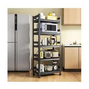 収納ラックホーム収納キッチンディスプレイラック棚ホイール付きキッチンオーガナイザー棚 - Product Image 1