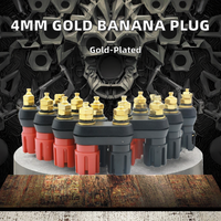 Connecteur banane plaqué or à double vis en cuivre et laiton de 4 mm, prise jack, borne de liaison pour haut-parleur, amplificateur