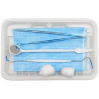 Kit d'examen dentaire stérile Haikedi, instrument de soins bucco-dentaires médical de classe I jetable, 8 pièces