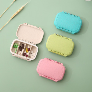 Custom Logo Eco Friendly Weekly Wheat Straw <b>Pill</b> <b>Dispenser</b> Container Medicine Case 7 Day <b>Pill</b> <b>Box</b> - Product Image 1