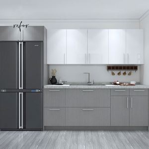 Gabinetes de Cocina Modulares Modernos de Lujo Ligero, Juego Completo, Construcción en MDF, Encimeras de Mármol/Laminado, Grifo, Bisagras y Accesorios - Product Image 2