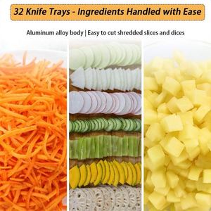 Machine à couper les légumes automatique industrielle Yunqingtech, trancheuse de cuisine en acier inoxydable, hachoir à aliments, coupe-légumes - Product Image 6