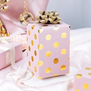 Papel de regalo con puntos rosas y dorados, reversible, de doble cara, con puntos rosas, papel de embalaje original personalizado. - Product Image 1