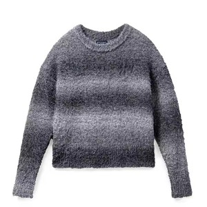 Maden Wholesale Women's Knit Sweater Vintage Gradient <strong>Rainbow</strong> Colorful Cozy Casual Layering <strong>Top</strong> Plush Pullover Warm Winter Fall - Product Image 2