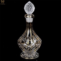 Decantador de whisky de cristal sin plomo con pintura dorada de 770ml, Juego de vasos de whisky