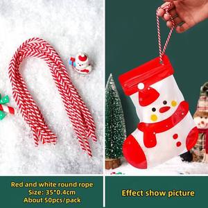 Sacs refermables en forme de chaussette de Noël personnalisés, sacs en plastique réutilisables pour emballer des biscuits, des bonbons, des friandises, des cadeaux alimentaires - Product Image 5