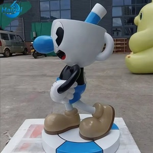 Sculpture en fibre de verre Cuphead mignonne, artistique 3D, peinte à la main, décoration intérieure sur le thème des jeux, personnalisée (Meilleures ventes Moyen-Orient Europe) - Product Image 4