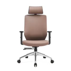 Офисное кресло из искусственной кожи с высокой спинкой и поясничной поддержкой 2D