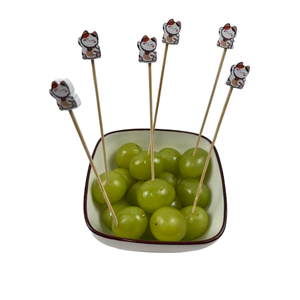 Fortune chat créatif bambou skews fête Dessert salade fruits fourchette pour <span class=keywords><strong>la</strong></span> décoration de mariage 100pcs Pack - Product Image 3