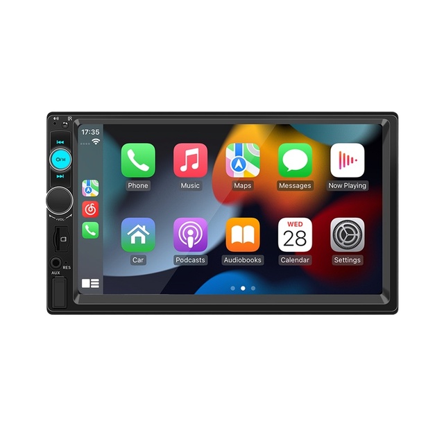 2din 7" Car Radio MP5 FM BT 7 Color Lights Android Auto CarPlay for TF USB IPS Screen F7010C