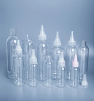 Flacon compte-gouttes transparent en PET avec bouchon à bec verseur pour huile capillaire, disponible en 50ml, 100ml, 150ml, 200ml, 250ml, 500ml