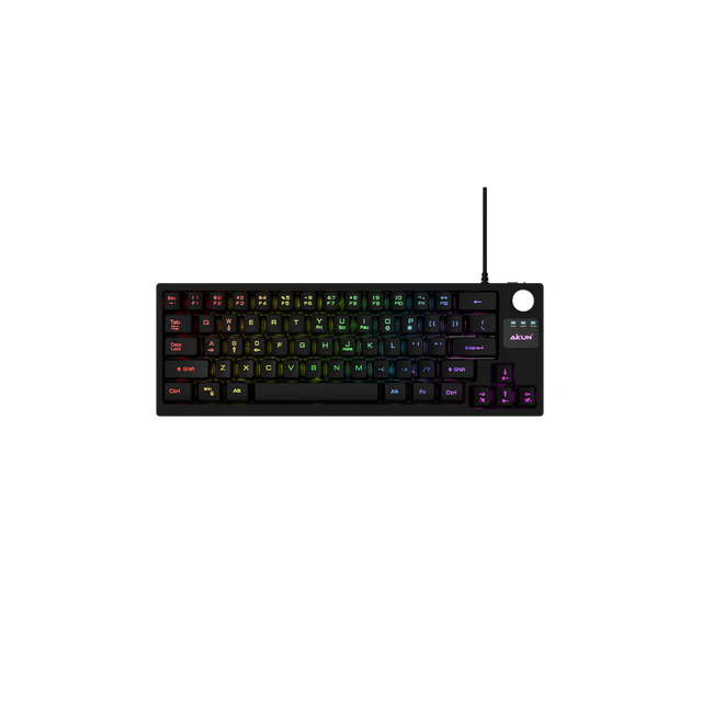 Aikun GX370L3 Wired Gaming Keyboard,3 Color Backlight,70 Keys Quiet Rubber Switch,Multi - OS Compatiblity,Volume Adjustment