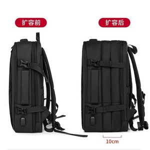 <b>Laptop</b> <b>Backpack</b> 15 Inches Expandable Waterproof Wear Resistant <b>For</b> Business Travel Leisure Male Female Neutral Gray - Product Image 2