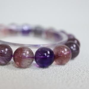 Bracelet authentique en cristal Super Seven, énergie <span class=keywords><strong>quantique</strong></span> cosmique, perles extensibles, pierre rare de méditation et de guérison, pierre de la mélodie - Product Image 3