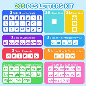 Bloques Magnéticos de Letras Fonéticas ABC para Refrigerador, Juego de Lectura con Carpeta para Construir Palabras, Letras del Alfabeto con Sonido Magnético - Product Image 4