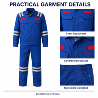 Ensemble de vêtements de travail résistants aux flammes et aux arcs électriques NFPA 2112 CAT2, veste et pantalon 100% coton avec bande réfléchissante pour uniformes industriels