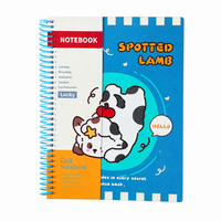Carnet spirale A4 B6/B5 motif agneau mignon, 120 feuilles, pages détachables, lignées et quadrillées, papeterie scolaire colorée pour étudiants