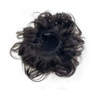 Chignon volumineux tendance avec nœuds et cordon de serrage en cheveux humains indiens Remy, style désordonné