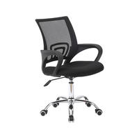 Chaise de bureau ergonomique en maille nid d'abeille avec accoudoirs fixes, réglable en hauteur, pivotante, pour ordinateur, avec piètement chromé