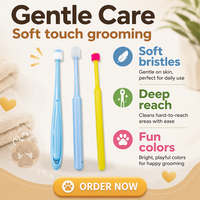 Prix usine Pet Oral Care Produit Fournitures En Plastique Brosse À Dents Pour Animaux De Compagnie 360 Degrés Doux Pet Chat Brosse À Dents