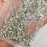 100 pièces/sac Mini Strass pour Ongles en Zircon Argenté à Dos Plat, Formes Multiples (Étoile, Cœur, Ondulé, Rectangle), Décoration pour Manucure en Salon