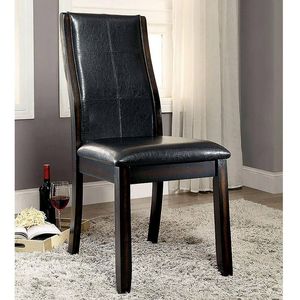 DB Transitional, 2 piezas, juego de sillas laterales de comedor de cereza marrón, respaldo curvo único, Espresso asiento acolchado de cuero sintético, solo sillas - Product Image 4