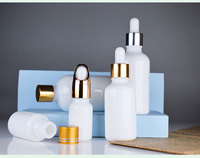 Bouteille en céramique Boston ronde 10ml, 15ml, 1 Oz, 50ml, 100ml, flacon compte-gouttes vide en verre blanc pour aromathérapie aux huiles essentielles