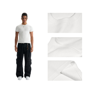 Camiseta Deportiva Ajustada de Algodón y Spandex de Alta Calidad para Hombre, Estilo Boxy, Manga Corta, Venta al Por Mayor, Personalizable - Product Image 4