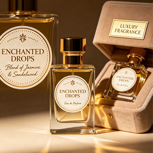 Custom-printed waterproof vinyl cosmetic <b>logo</b> <b>stickers</b>, transparent gold foil <b>stickers</b>, perfume <b>stickers</b>, and bottle labels - Product Image 1