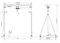 Pont roulant mobile portable de 1,5 à 10 tonnes, hauteur de levage maximale de 4,5 m, composants principaux du moteur et de la boîte de vitesses PLC, capacité de charge nominale de 3 tonnes