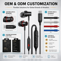 [Earbud ANC Tipe C] [Earphone USB C] Headphone Berkabel dengan Peredam Kebisingan Aktif dan Sakelar Volume serta Mikrofon