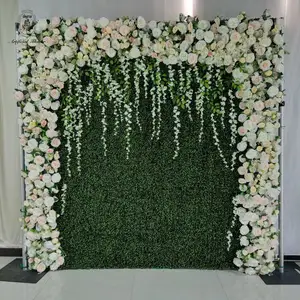 Ivory White 3D Rolled Up Pink Flower Backdrop Decoration Or Wedding Party Flowers Artificial Plant Wall