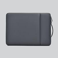 Housse d'ordinateur portable minimaliste urbaine tendance 14-16 pouces, grande pochette antichoc en polyester pour ordinateur portable, poche latérale de rangement, unisexe, couleur unie