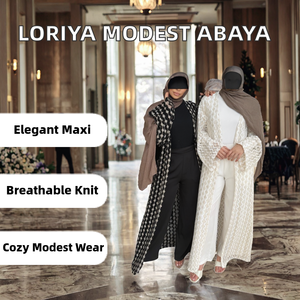 Loriya 2026 New Airy Crochet Maxi Abaya Elegant Islamic Women's Modest <b>Dress</b> Summer Autumn Wedding Breathable Anti-Wrinkle - Product Image 2
