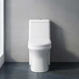 Inodoro de Cerámica de Una Pieza Vistaar con Asiento de Cierre Suave, Blanco, S-Trap 300mm, Doble Descarga, Ecológico, para Uso en Exteriores, Garantía de por Vida - Product Image 1