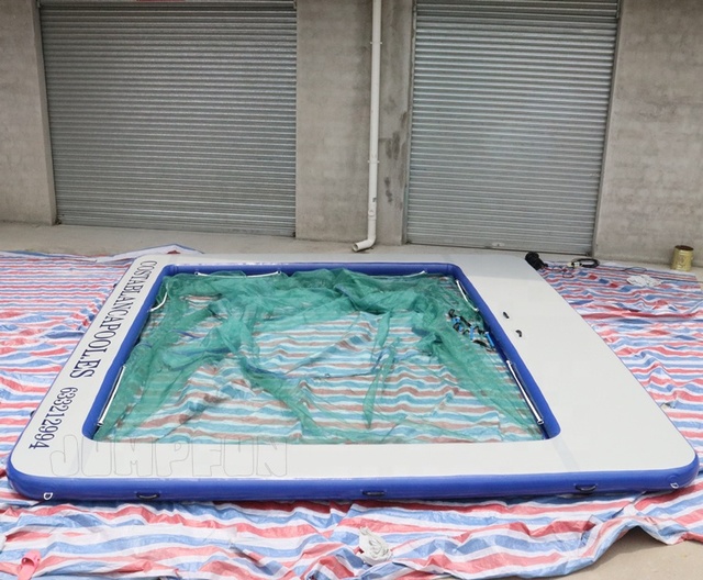 Best 6.5ft deep netting Inflatable jellyfish pool 5x5meter Ocean floating mesh swimming pool for adults JUMPFUN