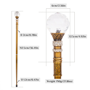 Bastón Transparente con Punta de Bola, Bastón, Cetro, Bastón Metálico Creativo <span class=keywords><strong>para</strong></span> <span class=keywords><strong>Caballero</strong></span>, Bastón Moderno y Elegante - Product Image 2