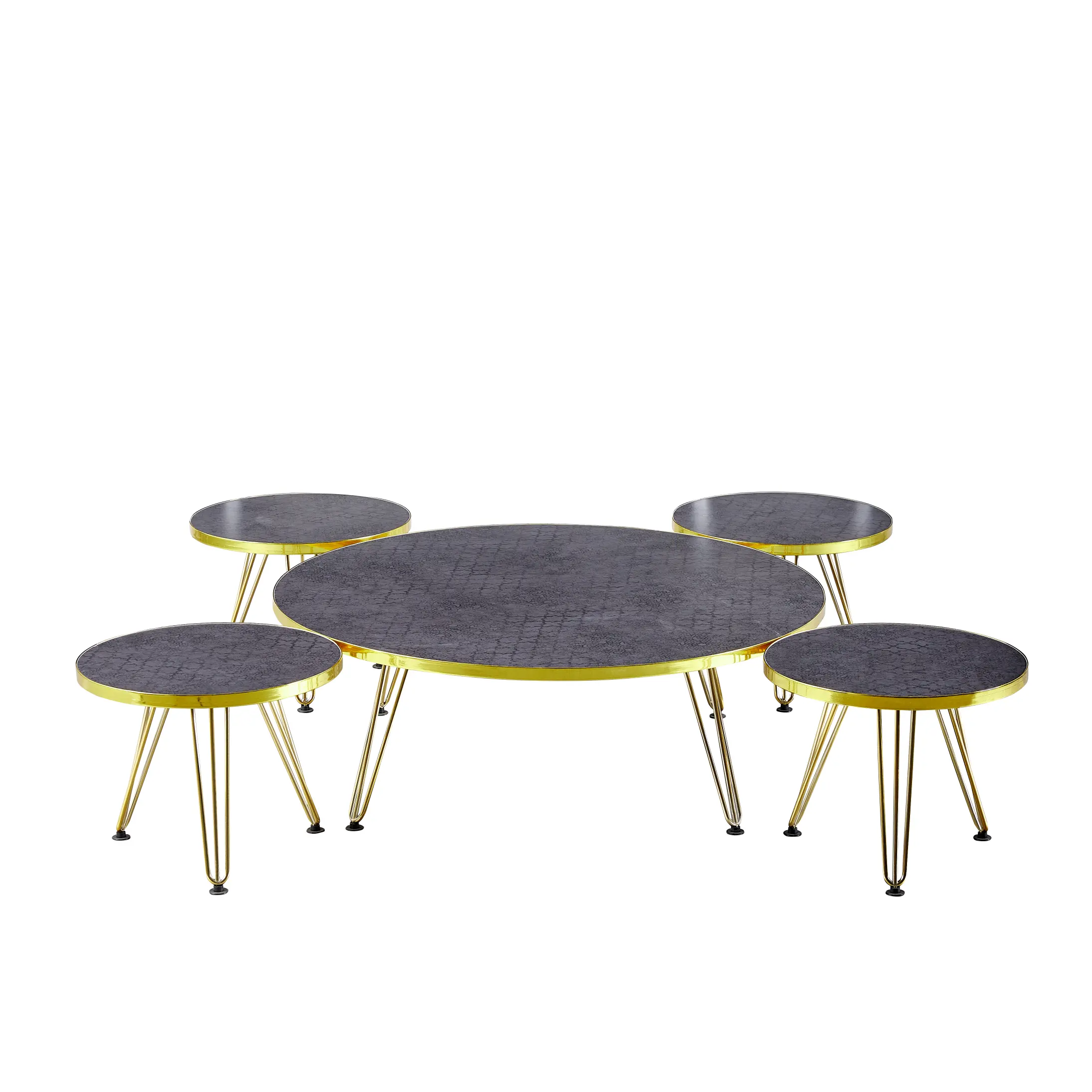 Mesa de centro negra real de lujo para decoración de sala de estar, mesa de centro superventas