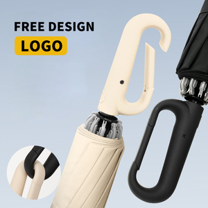 Automatic <strong>Umbrella</strong> Ring Buckle Windproof 3Fold Travel <strong>Umbrella</strong> Black Coating Glass Fiber Ribs Polyester UV Protection Portable - Product Image 4